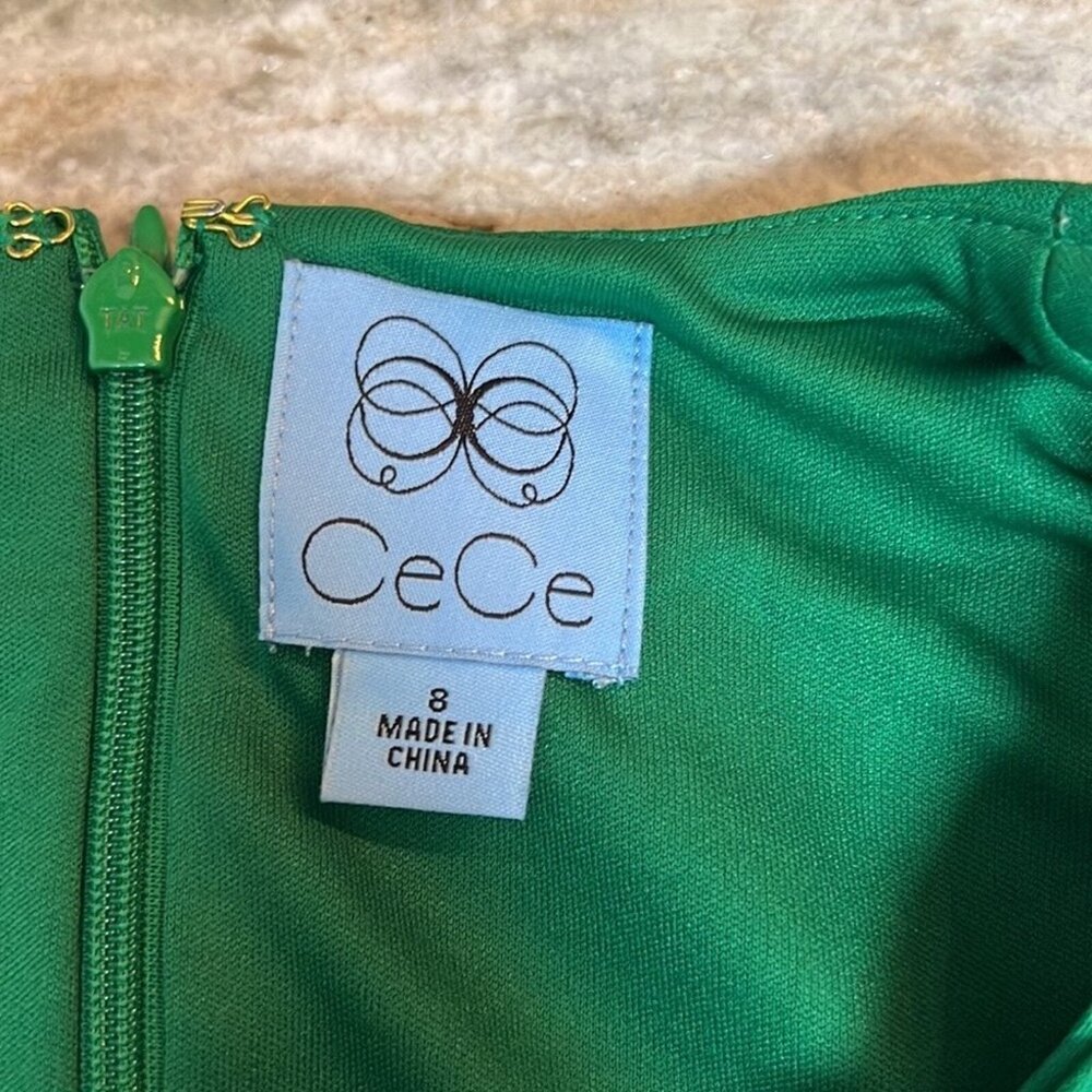 CeCe Dillards Exclusive mini dress NWT green sleeveless Ruffles size 8 - Picture 6 of 11